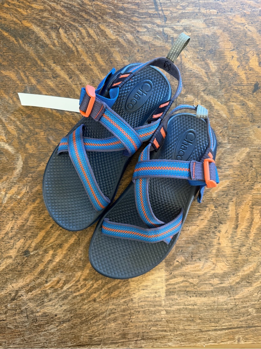 Chaco Navy Sandals with Orange Accent Straps